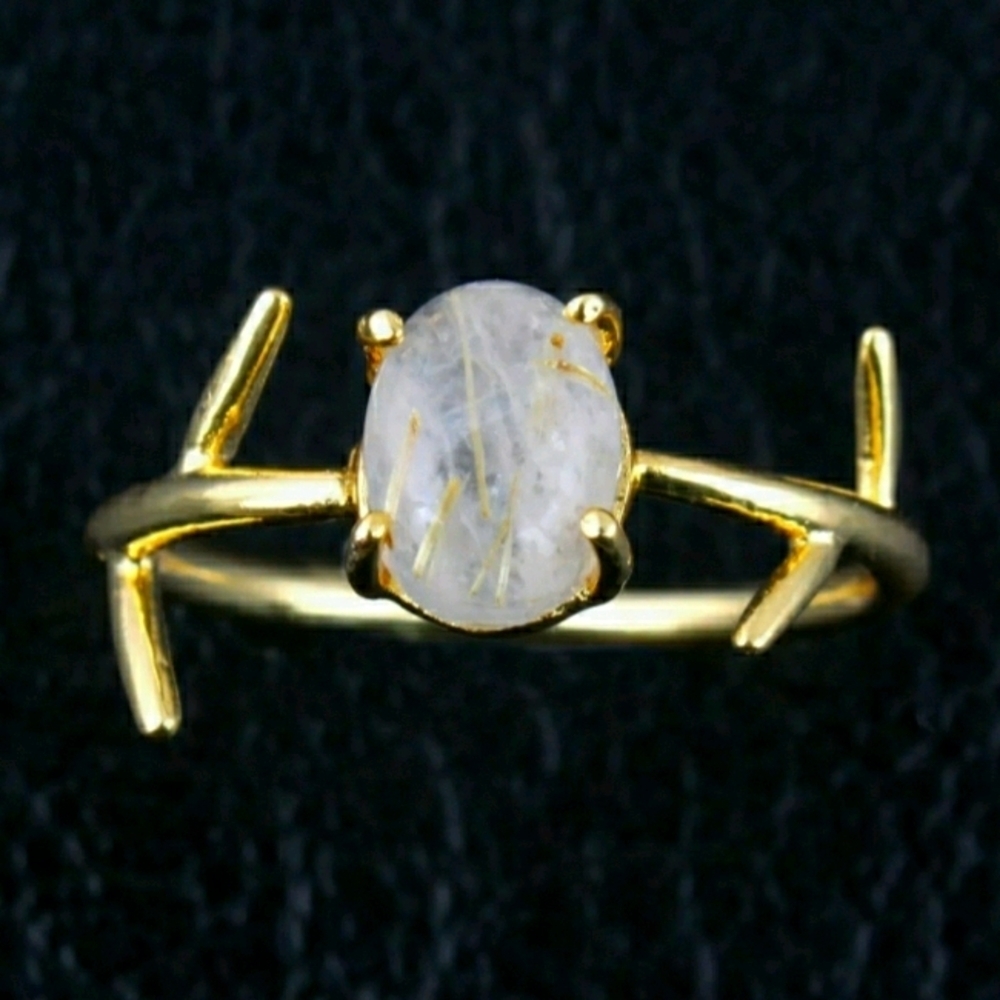 Golden Rutile thorn ring